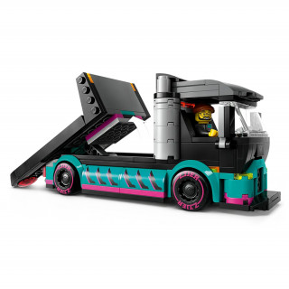 LEGO City: Masina de curse si camion transportator de masini (60406) Jucărie
