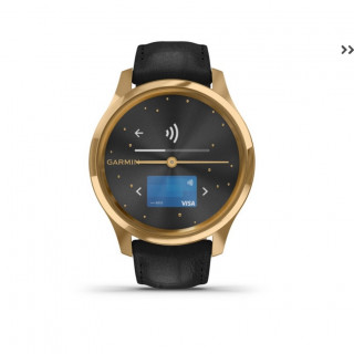 vívomove Luxe Black-24K Gold Black  leather strap Mobile