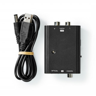 Nedis ACON2509BK Convertor audio digital, intrare digitală coaxială/toslink, ieșire analogică RCA PC