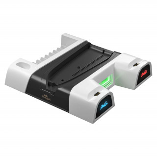 FROGGIEX PS5/PS5 Slim Suport pentru ventilator + suport pentru căști - Alb (FX-P5-C4-W) PS5