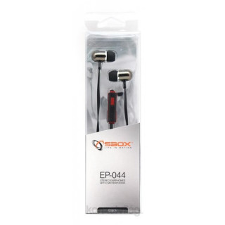 Sbox EP-044B Black microphone metal earphone Mobile